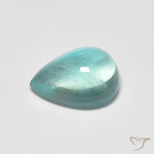 Fluorita Verde azul pálido Natural 2.16ct, Formato de pêra, Transparente