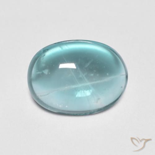 2.78ct Natural Médio Azul Verde Fluorita, oval, Transparente