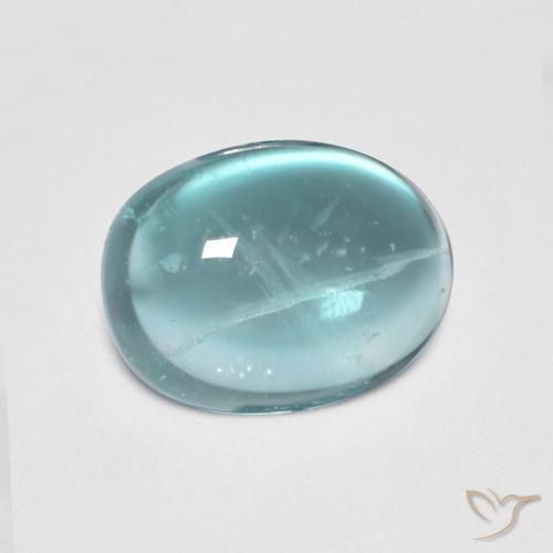 Fluorita Médio Azul Verde Natural 2.78ct, oval, Transparente