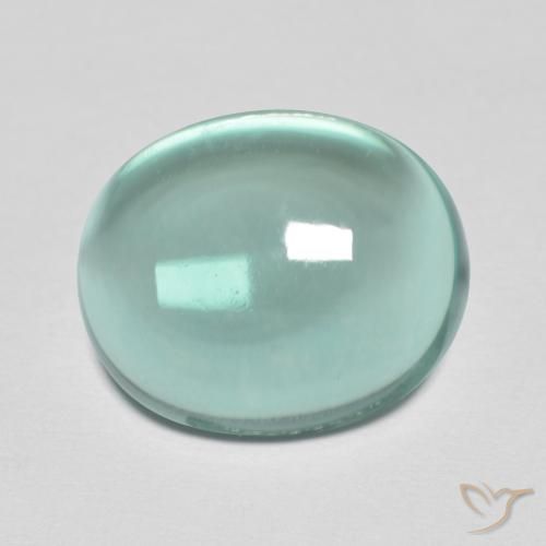 Fluorita Verde azul muito claro Natural 8.43ct, oval, Transparente