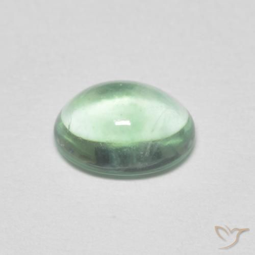 fluorita Verde amarelado claro Natural 1.31ct, Corte Oval, Transparente