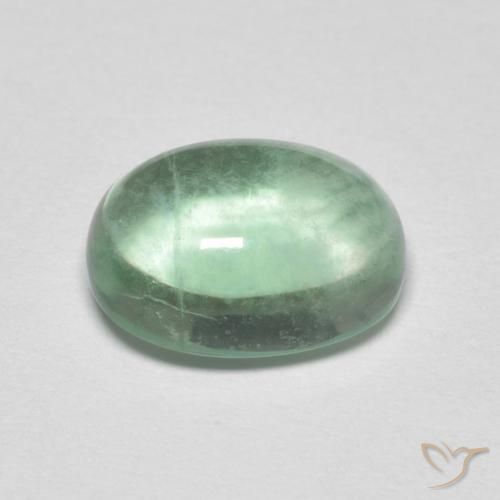 Fluorita Verde Menta Claro Natural 4.02ct, oval, Transparente