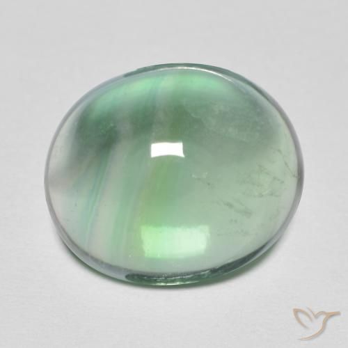 Fluorita verde natural 8,97ct, corte oval, transparente