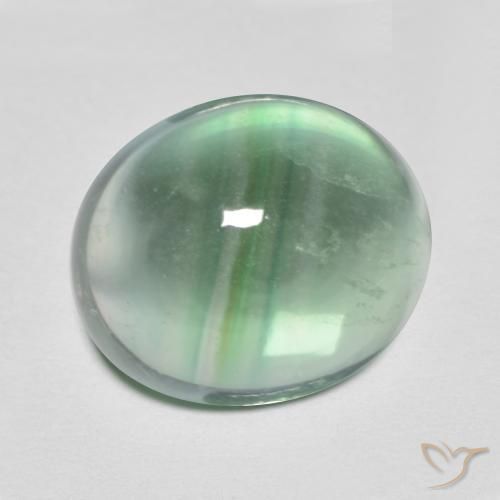 Fluorita verde natural 8,97ct, corte oval, transparente