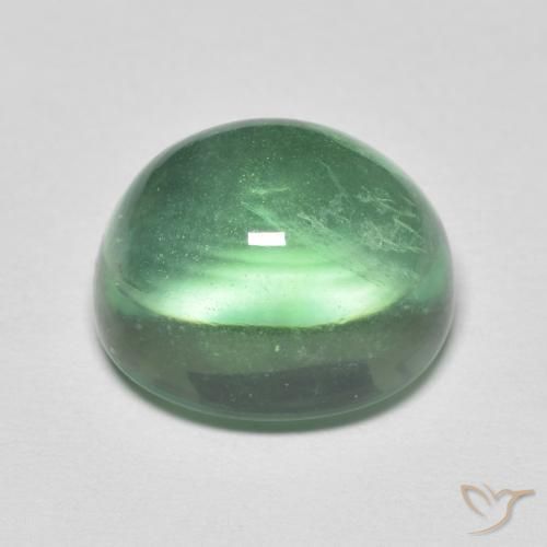 Fluorita verde natural 8,97ct, corte oval, transparente