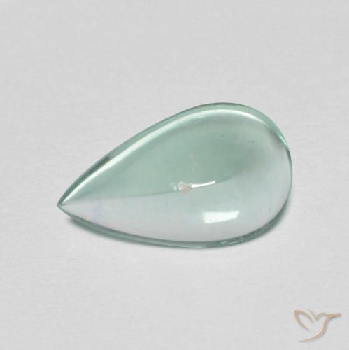 1.88ct Natural Verde pálido Fluorita, Formato de pêra, Transparente