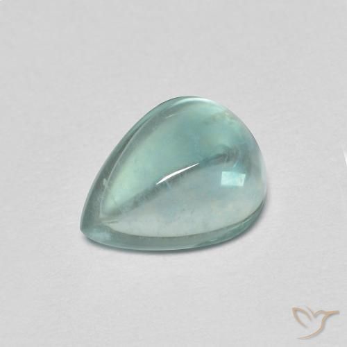 1.97ct Natural Azul claro verde Fluorita, Formato de pêra, Transparente