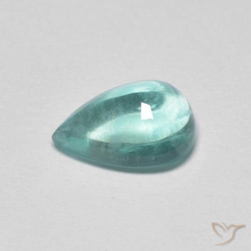 Fluorita Azul claro verde Natural 1.97ct, Formato de pêra, Transparente