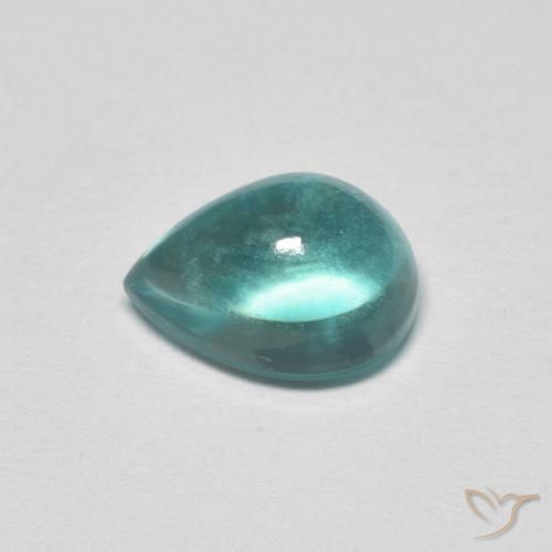 Fluorita Azul claro verde Natural 2.05ct, Formato de pêra, Transparente