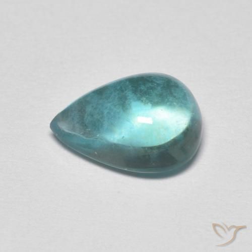 Fluorita Azul claro verde Natural 2.48ct, Formato de pêra, Transparente