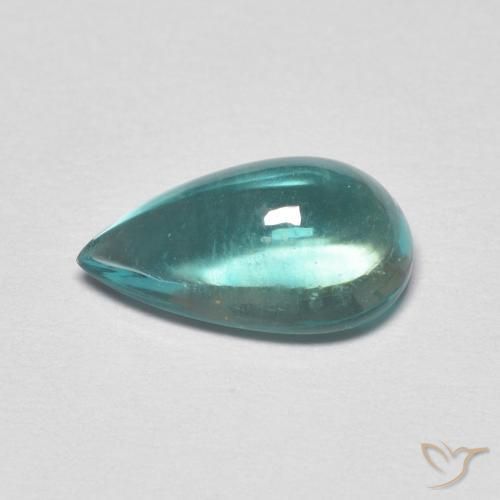 Fluorita Azul claro verde Natural 2.38ct, Formato de pêra, Transparente