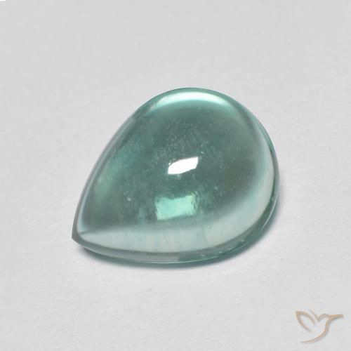 2.74ct Natural Verde azul muito claro Fluorita, Formato de pêra, Transparente