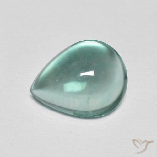 Fluorita Verde azul muito claro Natural 2.74ct, Formato de pêra, Transparente