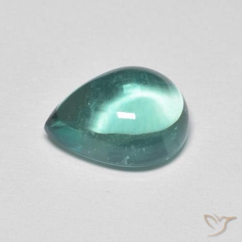 Fluorita Verde azul muito claro Natural 2.74ct, Formato de pêra, Transparente
