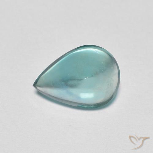 1.97ct Natural Médio Azul Verde Fluorita, Formato de pêra, Transparente