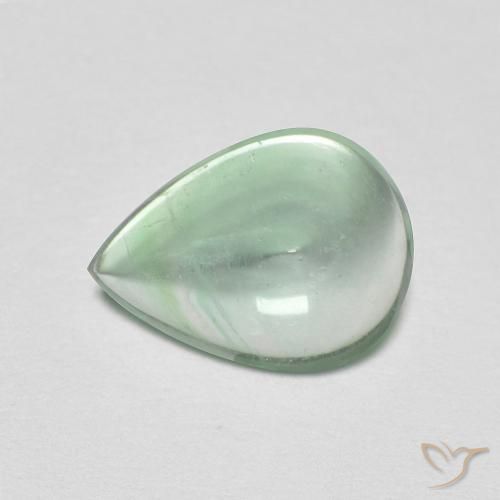 Fluorita Menta verde Natural 2.58ct, Formato de pêra, Transparente
