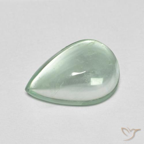 Fluorita Verde Menta Claro Natural 2.32ct, Formato de pêra, Transparente