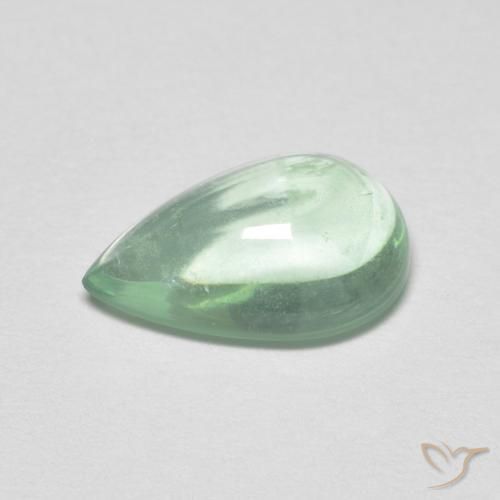 Fluorita Verde Menta Claro Natural 2.32ct, Formato de pêra, Transparente