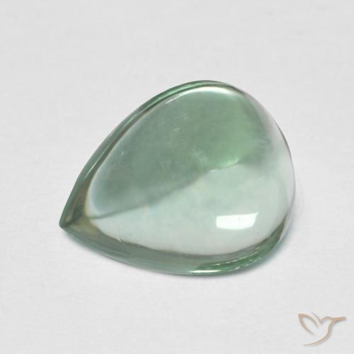 Fluorita Verde azulado Natural 3.38ct, Formato de pêra, Transparente