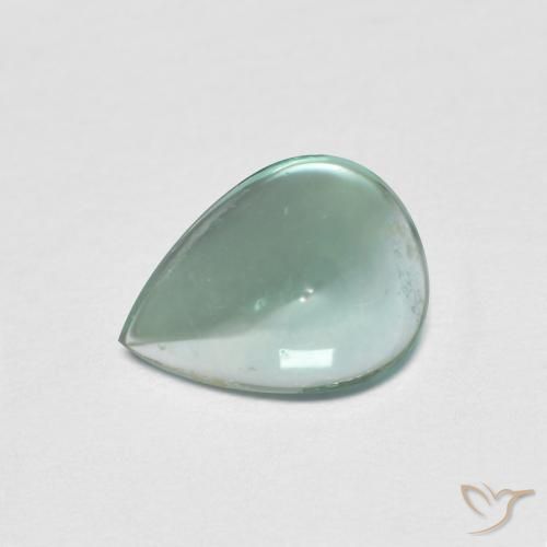Fluorita Azul verde Natural 1.93ct, Formato de pêra, Transparente