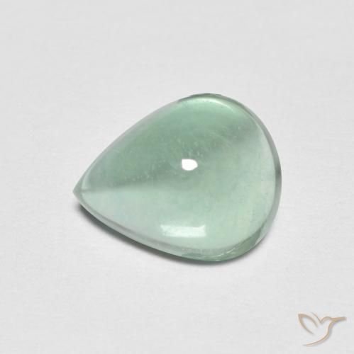 Fluorita Azul claro verde Natural 2.77ct, Formato de pêra, Transparente