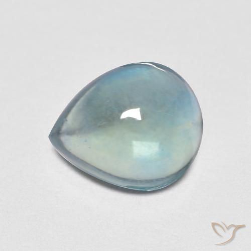 2.17ct Natural Teal Claro Fluorita, Formato de pêra, Transparente