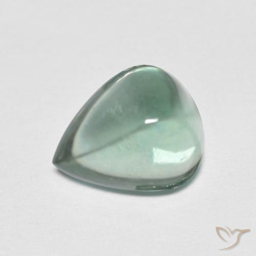 Fluorita Verde azulado Natural 2.94ct, Formato de pêra, Transparente