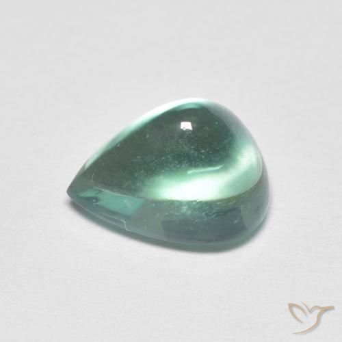 Fluorita Verde azulado Natural 2.94ct, Formato de pêra, Transparente