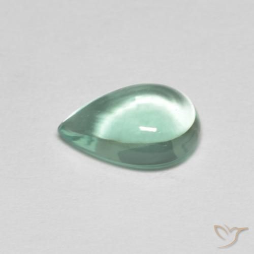 Fluorita Azul claro verde Natural 2.01ct, Formato de pêra, Transparente