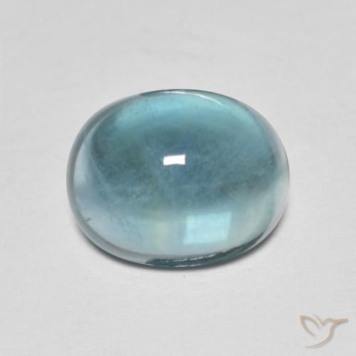 5.05ct Natural Azul verde Fluorita, oval, Transparente