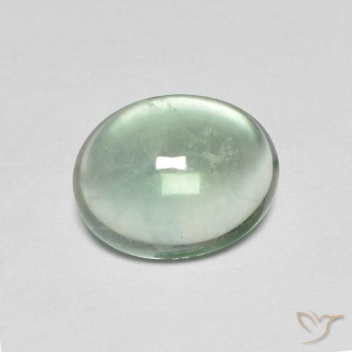 3.26ct Natural Verde muito claro Fluorita, oval, Transparente