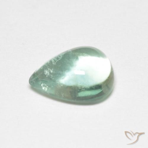 Fluorita Azul claro verde Natural 2.06ct, Formato de pêra, Transparente