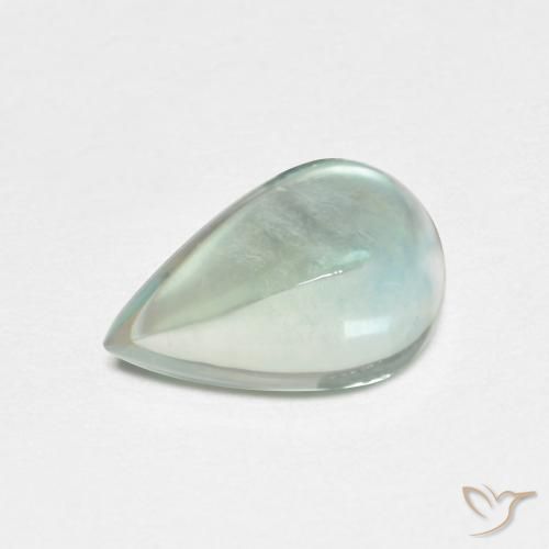 Fluorita Azul claro verde Natural 1.95ct, Formato de pêra, Transparente