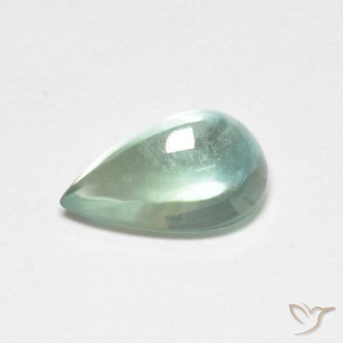 Fluorita Azul claro verde Natural 1.95ct, Formato de pêra, Transparente