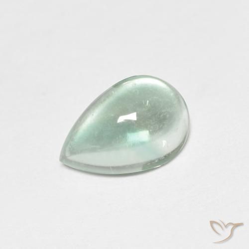 Fluorita Azul claro verde Natural 1.85ct, Formato de pêra, Transparente