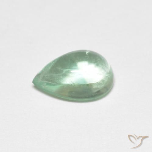 Fluorita Azul claro verde Natural 1.85ct, Formato de pêra, Transparente
