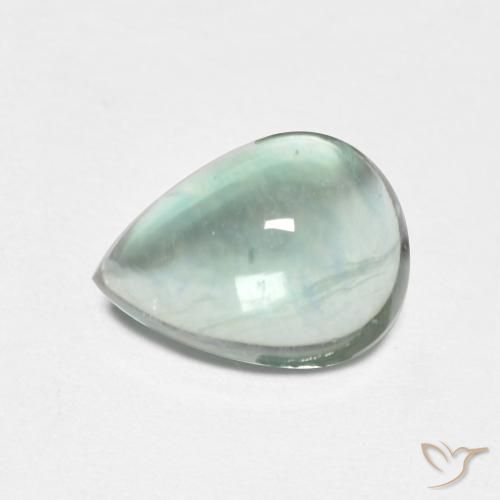 2.69ct Natural Verde azulado Fluorita, Formato de pêra, Transparente