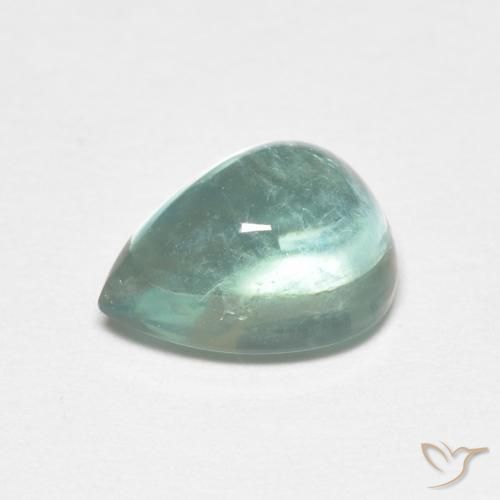 Fluorita Verde azulado Natural 2.69ct, Formato de pêra, Transparente