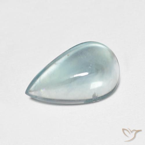 2.00ct Natural Médio Azul Verde Fluorita, Formato de pêra, Transparente