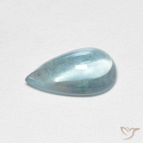 Fluorita Médio Azul Verde Natural 2.00ct, Formato de pêra, Transparente
