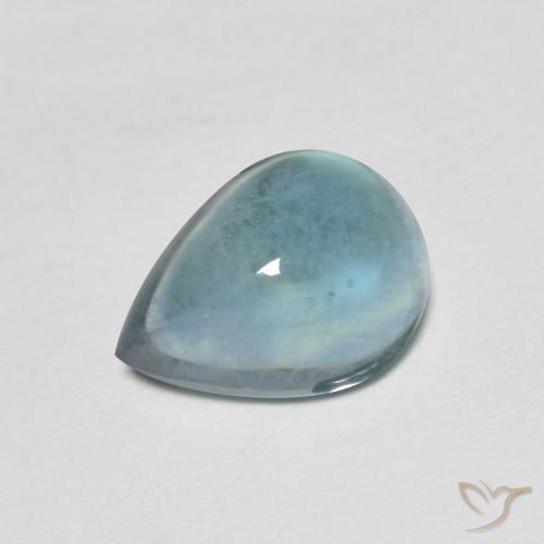 Fluorita Teal Claro Natural 2.87ct, Formato de pêra, Transparente