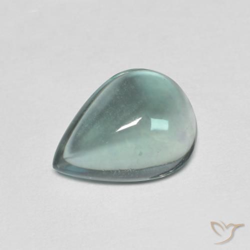Fluorita Verde azul muito claro Natural 2.34ct, Formato de pêra, Transparente