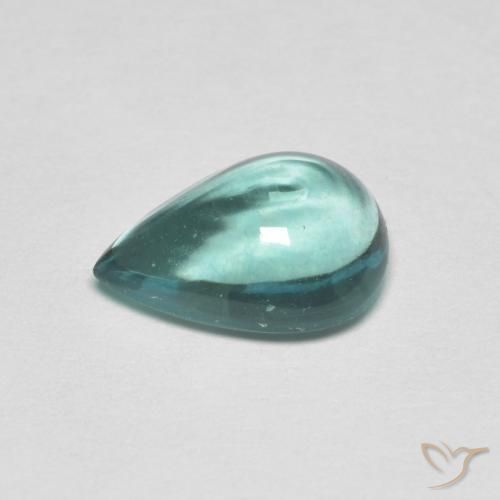 Fluorita Verde azul muito claro Natural 2.34ct, Formato de pêra, Transparente