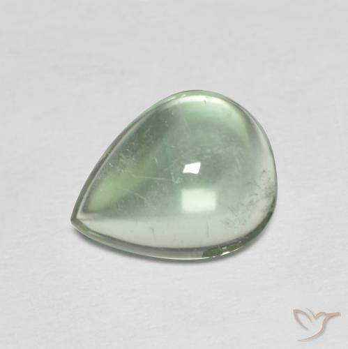 Fluorita Menta verde Natural 2.62ct, Formato de pêra, Transparente