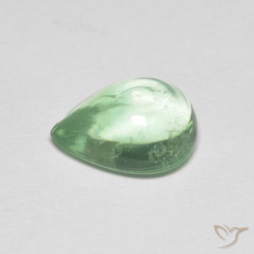 Fluorita Menta verde Natural 2.62ct, Formato de pêra, Transparente