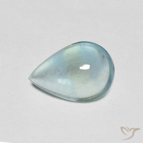 2.10ct Natural Azul claro verde Fluorita, Formato de pêra, Transparente