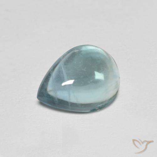 Fluorita Azul-verde claro Natural 1.95ct, Formato de pêra, Transparente