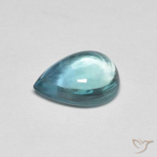 Fluorita Azul-verde claro Natural 1.95ct, Formato de pêra, Transparente