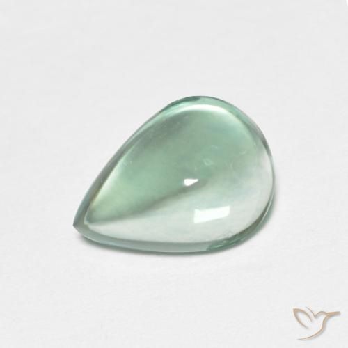 Fluorita Azul verde Natural 2.47ct, Formato de pêra, Transparente