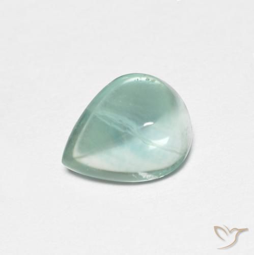 Fluorita Azul claro verde Natural 1.86ct, Formato de pêra, Transparente